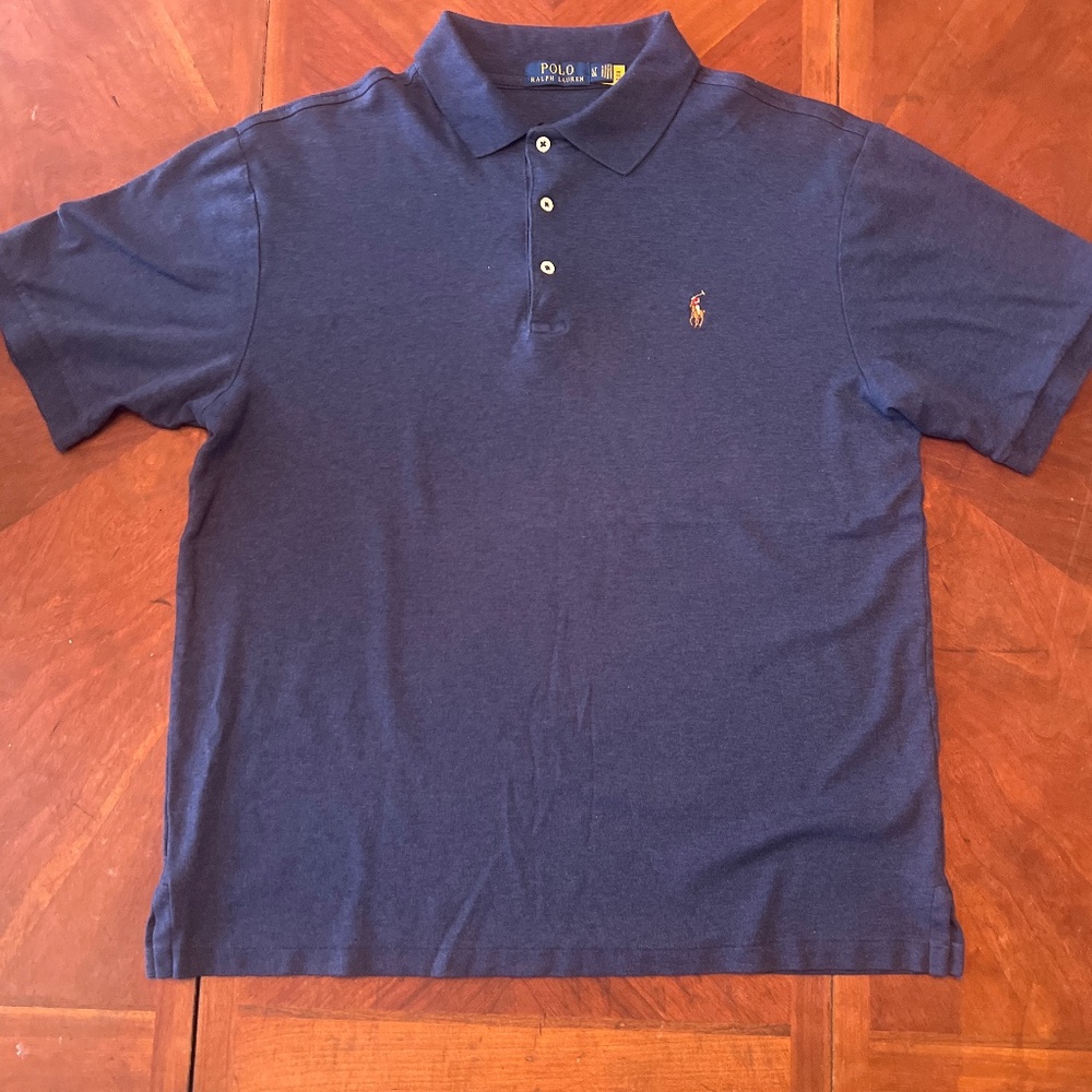 Polo Ralph Lauren Weathered Navy Polo Shirt – Men’s Large Tall (LT)